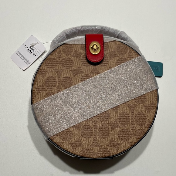 Coach Circle Lunar New Year Circle Bag In Signature Canvas Colorblock Ox Leather - Picture 7 of 12